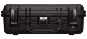 Das BSS - Case ATEM Mini - Vorderansicht mit Ein-/Ausschalter und 3,5mm Kopfhörerbuchse (Ausführung Basic)
