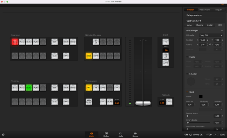 ATEM Software Control- the user interface of ATEM Mini