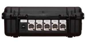 Das BSS-Case in der Rückansicht mit HDMI-Anschlüsse, sowie USB-Anschluss