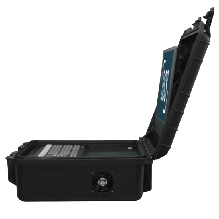 The BSS Case for the ATEM Mini Extreme with its stand-up monitor