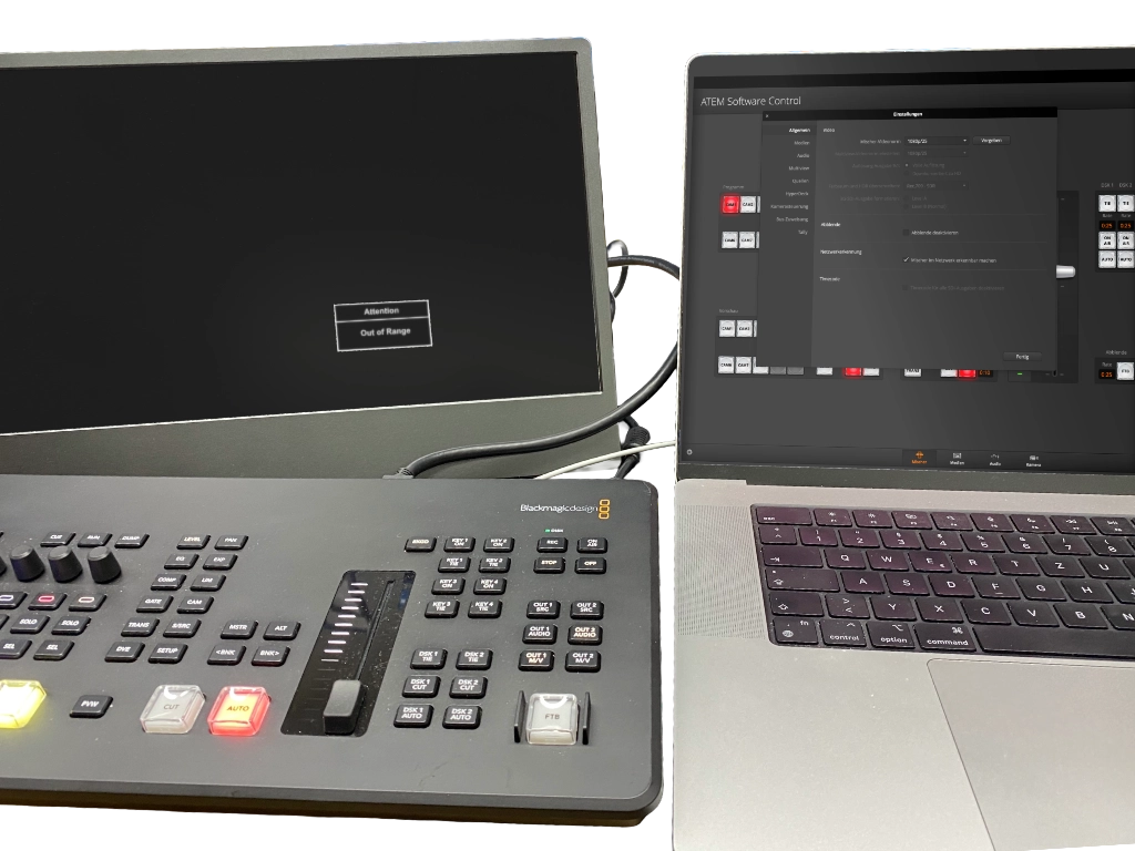 Analysis of the ATEM Mini Extreme G2 Frequency Bug: Black monitor at 1080p25 setting in ATEM Software Control.