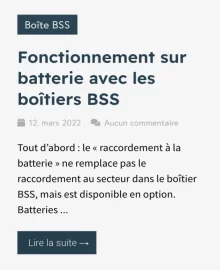 Article de blog du site Web du service de streaming BSS sur le fonctionnement sur batterie